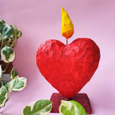 Custom 3D Maquette 3D شمع یونولیتی 25 سانت طرح Heart for decoration