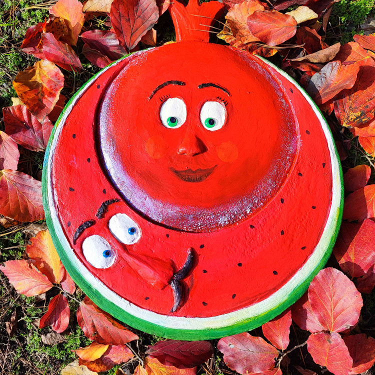 ماکت یونولیتی مستحکم شده انار و هندوانه برای شب یلدا - 30 سانتی متری