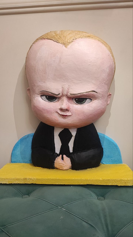 Custom 3D Maquette Papier Mache 37 سانتی بچه رئیس - جذاب و پرانرژی for decoration