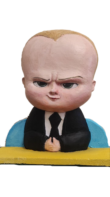 Custom 3D Maquette Papier Mache 37 سانتی بچه رئیس - جذاب و پرانرژی for decoration