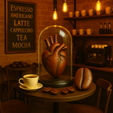 Custom 3D تزئین Artistic Heart Coffeeای داخل گنبد شیشهای- دکور Cafe for decoration