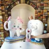 Custom 3D ست دندان دخترانه و پسرانه Fantasy با تاج، Heart، گل و مسواک for decoration