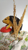 Custom 3D Maquette Hedgehog Fantasy با Base Rock ای و Mushroom Chubby for decoration