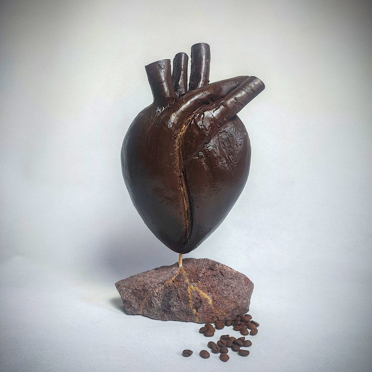 ماکت دکوری قلب به صورت دانه قهوه